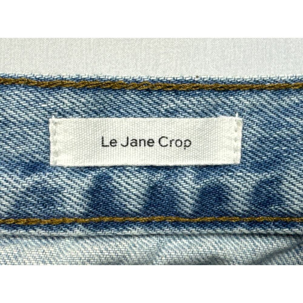 FRAME Denim Women's Le Jane Crop Raw Hem Blue Denim Jeans - 27 (29x26) - Picture 4 of 5